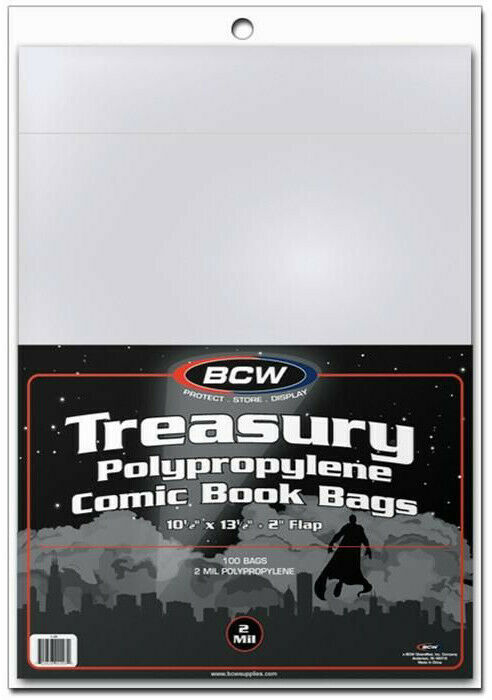 BCW Comic Book Bags Treasury Comic Books (10" 1/2 x 13" 1/2) (100 Bags Per Pack)