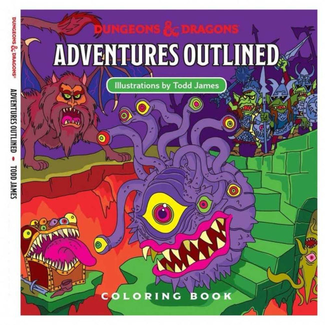 Dungeons & Dragons  5e:Adventures Outlined Coloring Book