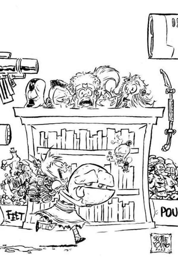 I Hate Fairyland #46 Cover E Skottie Young Youngblood Team Up Black & White Full Art Variant (Mature)