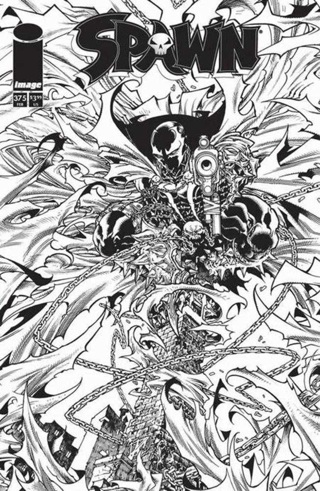 Spawn #375 Cover B Harvey Tolibao Black & White Variant