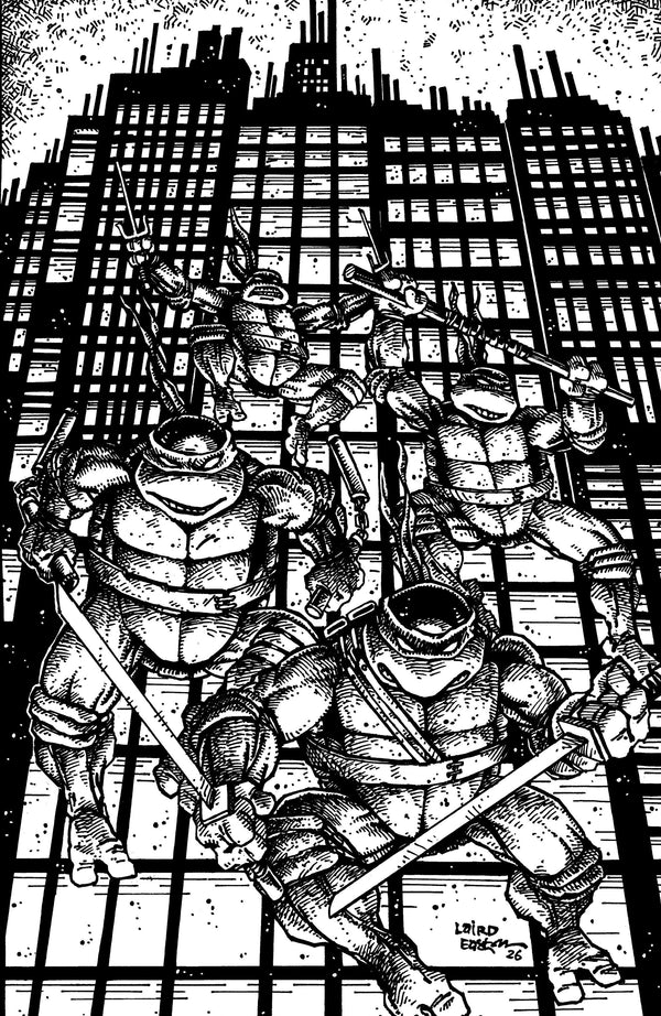 Teenage Mutant Ninja Turtles #20: 300th Issue Special Variant Ri (25) (Eastman & Laird Full Art Black & White)