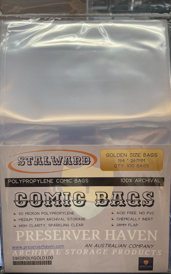 Stalward Standard Comic Book Bags – Golden