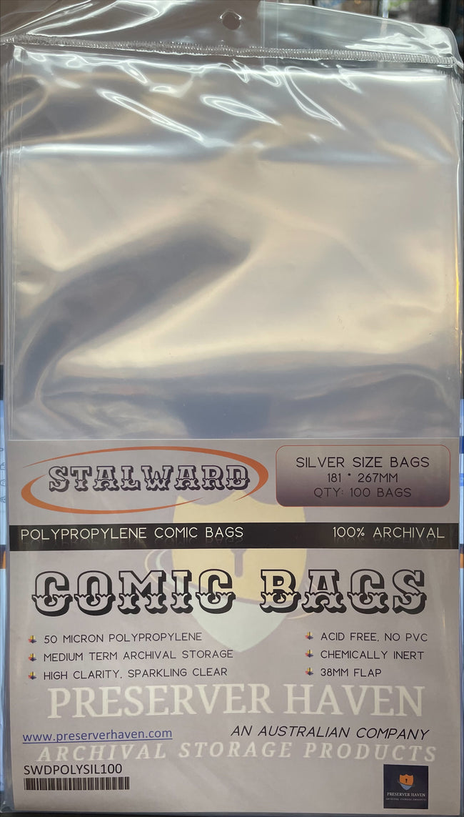 Stalward Standard Comic Book Bags – Silver