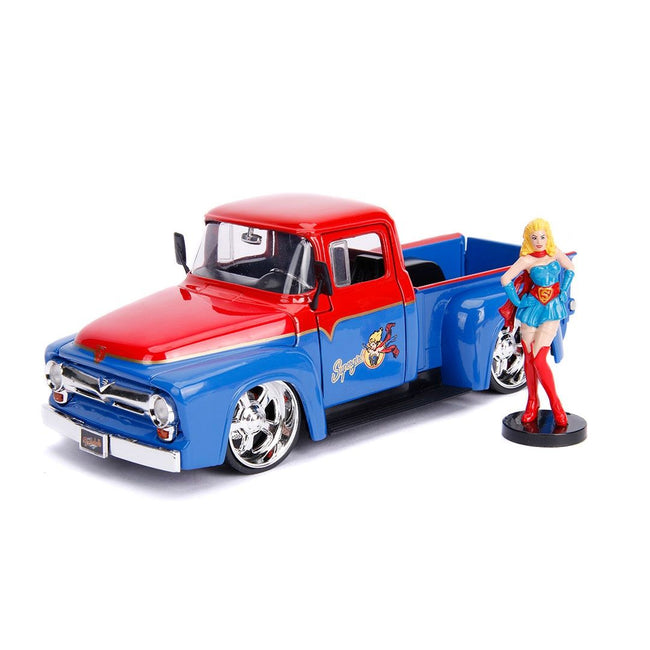 DC Bombshells - Supergirl 1956 Ford F100 1:24 Scale Hollywood Rides Diecast Vehicle