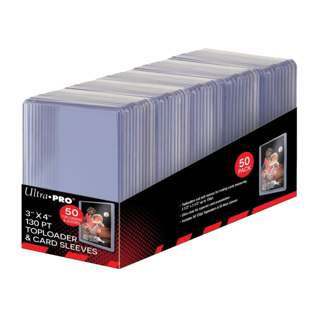 ULTRA PRO TOPLOADER- 3" x 4" Super Thick 130pt w/ thick card sleeves 50ct
